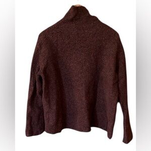 Classiques Entier Women’s Burgundy & Black Turtleneck 83% Wool Sweater Size XL